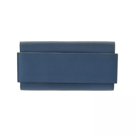 HERMES Bleu agate Long wallet - Picture 1 of 12